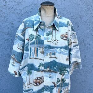 Reyn Spooner Mens Hawaiian Shirt in 3Xl Surfing surfer Button Up